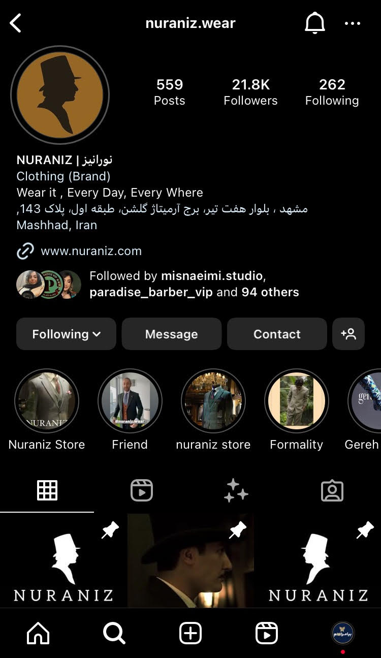 لباس داماد نورانیز instagram prpfile
